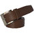 Sunshopping mens brown leatherite needle pin point buckle belt with black leatherite bifold wallet (combo)