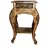 Shilpi Wooden Hand Carved Side Table, Stool Antique Look