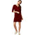 Miss Chase Women's Maroon Shift Dresses