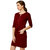 Miss Chase Women's Maroon Shift Dresses