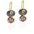 Irene Amethyst 18k Gold and Ruthenium Plated Silver earring For Women