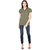 YALINA PLUS Women's  Half Sleeves Formal Olive Green Shirt