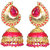 CTW Bollywood Pink Glamour Antique Designer Golden Jhumka Earring For Women