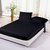 The Intellect Bazaar Satin Cotton King Fitted Elastic Bedsheet With 2 Pillow Covers,Black