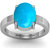 Jaipurforyou Certified Turquoise (Firoza)  3.00 cts or 3.25 ratti silver ring
