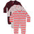 Gkidz Infants Pack Of 3 Striped Design Longsleeve Sleepsuits