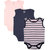 Gkidz Infants Pack Of 3 Striped And Solid Color Sleeveless Bodysuits