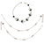 White Crystal Anklet  Black Crystal Bracelete Combo by Sparkling Jewellery