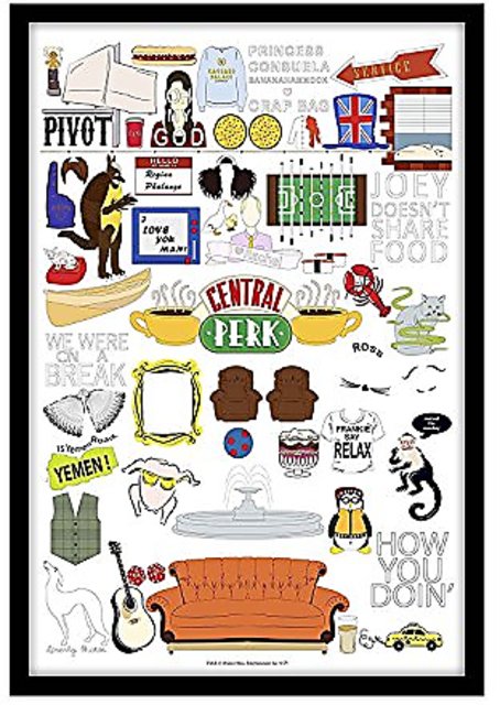 POSTER STOP ONLINE Friends Framed TV Show Poster (Ross ＆ Rachel Couch Pivot, Pivot, Pivot!) (Size 24 x 36)