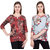 Indra Fashion Multicolour Flower Printed  Casual wear ,Office Wear Crepe Top Combo For Women's And Girls