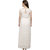 MansiCollections White Solid Viscose Gathered Dress For Women