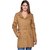 Trufit Khaki Poly Cotton Long Coats For Women