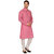 Garun Men's Pink White Cotton Plain Kurta Pyjama Set