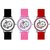 LEBENSZEIT New Brand Peacock Design Round Dial Analog Watches Combo Of 3 Pc For Ladies And Girls
