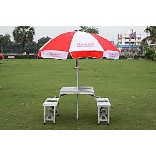 Folding Picnic Table With Umberalla - 5881784