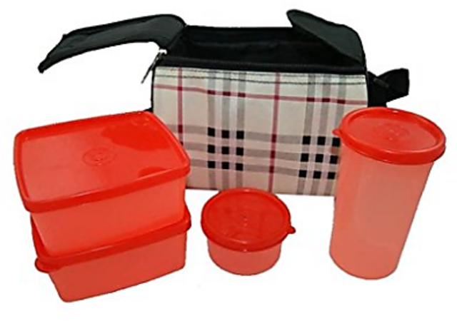 Buy Topware Plastic 4 Container Lunch Box with Blue Red Box Online @ ₹289  from ShopClues