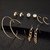 Combo Set Of 5 Pairs High Gloss Gold Plated Stud Drop Dangle Hook Ring Earrings
