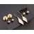 Combo Set Of 5 Pairs High Gloss Gold Plated Stud Drop Dangle Hook Ring Earrings
