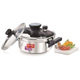 Prestige Clip On Series Stainless Steel 3 Litre Pressure Cooker With Glass Lid Accessory