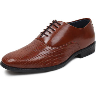                       Buwch Men Formal  Tan Synthetic Leather Derby Shoe                                              
