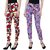 Pack of 2 Printed treggings Black  Abstract and Pink flower print