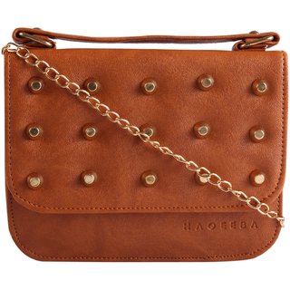 Download Buy Haqeeba Tan Leatherette Material Sling Bags For Women ...