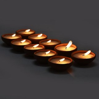 Buy Light Jewels Earthen Clay Handmade Diwali Oil Lamp Diya For Pooja Pack Of 10 Online Get 36 Off