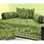 The Intellect Bazaar 500 TC Chenille Velvet Diwan Set ( 8 pieces ) - Green