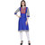 Ethnic cotton kurti combo in blue printed and red embroidered