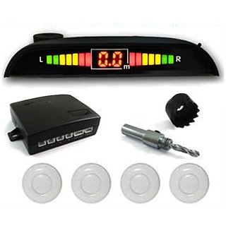 White Reverse Parking Sensor Kit For All Cars  - Compatible With All Cars