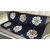5 Seater Awesome Black Design with Flower Print Heavy Jute Sofa Slip Covers