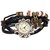 best Black Color Vintage Retro Beaded Bracelet Leather Women Wrist Watch-Butterfly Ladies Watch