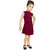Addyvero Girls Midi/Knee Length Party Dress (Maroon, Sleeveless)