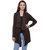 MansiCollections Brown Wool Cardigans For Women