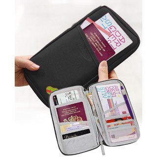 Buy Travel Long Passport Holder Wallet Case Zip for Credit Debit Card ...