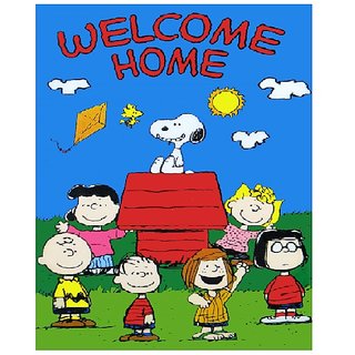 Welcome Home Cartoon Vinyl Home Decor PVC Wall Sticker ( PVC Plastic Sticker , 28 Cm X 12 Cm)