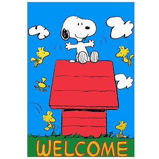Welcome Cartoon Vinyl Home Decor PVC Wall Sticker ( PVC Plastic Sticker , 28 Cm X 12 Cm)