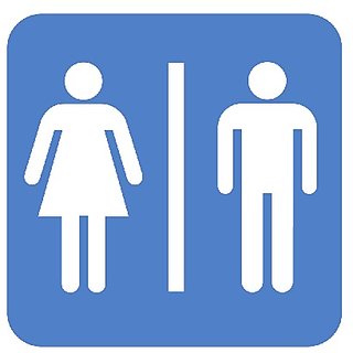 Toilet Male/Female Restroom Vinyl Home Decor PVC Wall Sticker ( PVC Plastic Sticker , 15 Cm X 15 Cm)