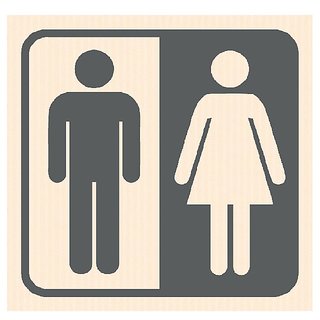 Toilet Male/Female Restroom Vinyl Home Decor PVC Wall Sticker ( PVC Plastic Sticker , 15cm X 15 Cm)