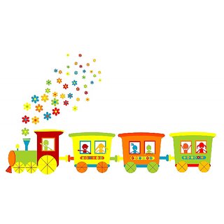 Cartoon Train Vinyl Home Decor PVC Wall Sticker ( PVC Plastic Sticker , 91 Cm X 61 Cm)