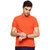 Squarefeet Orange Polyester Polo Neck Tshirt