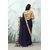 Meia Navy Georgette Embroidered Saree With Blouse