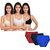 Lady silk multi color seamless bra and panties set pack of 3 ( rbs + rbb )