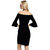 Aashish Fabrics - Black Off Shoulder Bell Sleeves Velvet Dress