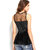 Aashish Fabrics - Black Net Sleeveless Peplum Velvet Top