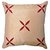 AD Creations Red Leaf Patch Beige Dupion Silk Cushion Cover Set Of 5 Size 40 X 40 CMS
