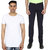 Stallion Men's Casual T-Shirt and Trouser Combo Pack of 2 by Be You (Navy Blue-White)