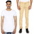 Stallion Men's Casual T-Shirt  Trouser Set by Be You (Beige-White)