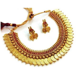 Bhagya lakshmi Ginni red stone Necklace