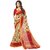 Meia Red & Beige Art Silk Printed Saree With Blouse
